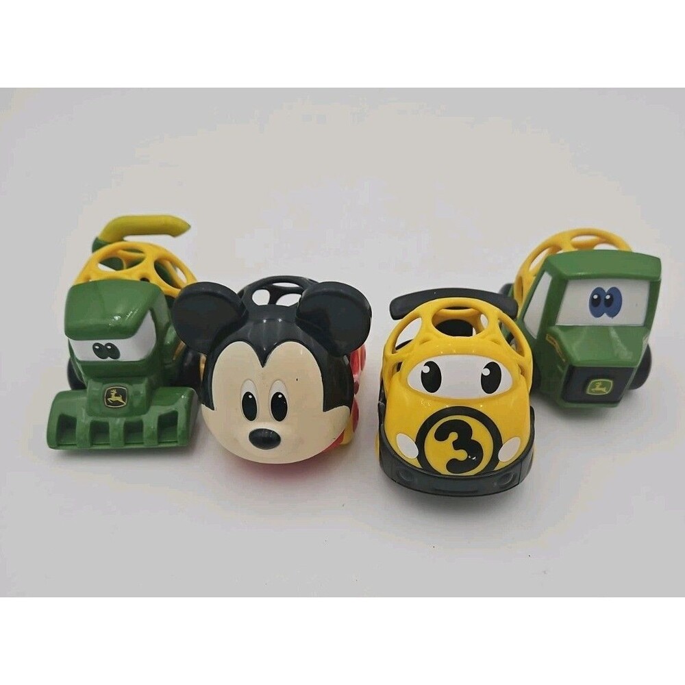 Oball Go Grippers John Deere Farm Tractor & Disney Set Push Vehicle Set Of 4